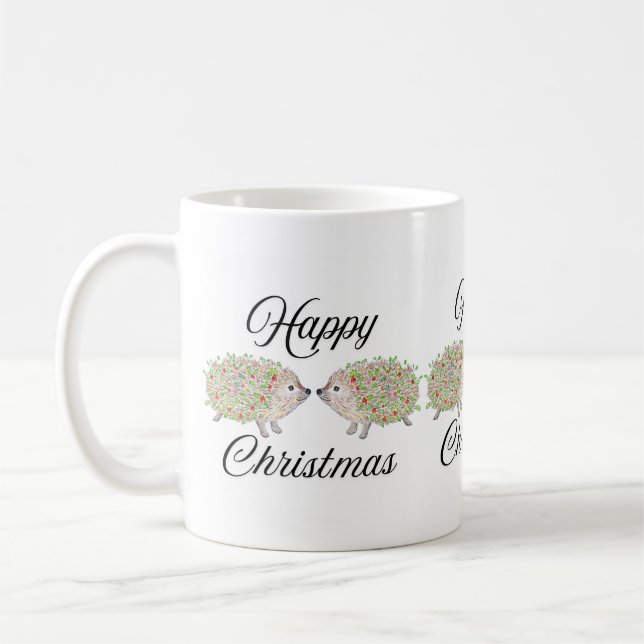 Love Hedghogs Christmas  Coffee Mug (Left)