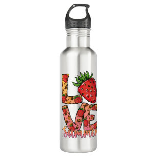 Love Hello Summer Strawberry Stainless Steel Water Bottle