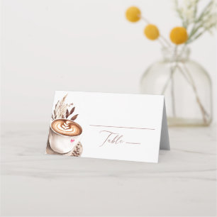 Love her a Latte Coffee Boho Bridal Shower Place Card