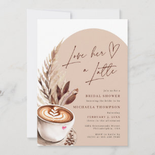 Love her a Latte Coffee Bridal Shower Invitation