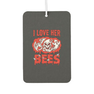 Love Her Bees Skull Ghost Bat Blood Drip Air Freshener