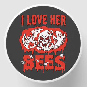 Love Her Bees Skull Ghost Bat Blood Drip Mini Candle Favors