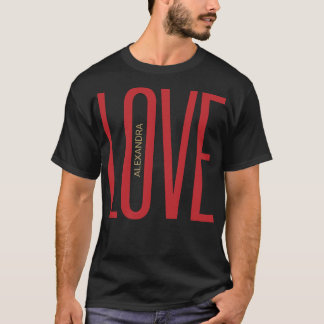 Love High Letters Monogram Red Golden Clean Design T-Shirt