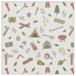 Love Hiking and Camping Woodland Wilderness Theme Fabric