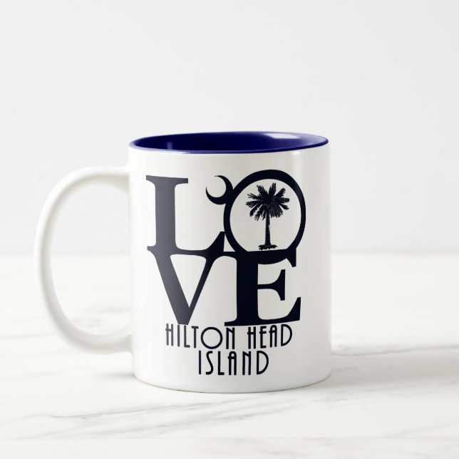 LOVE Hilton Head Island 11oz Two-Tone Coffee Mug (Left)