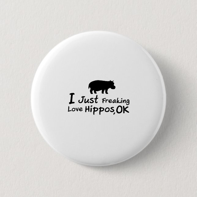 Love Hippos Funny Hippopotamus Loverss Fiona Baby Pinback Button (Front)