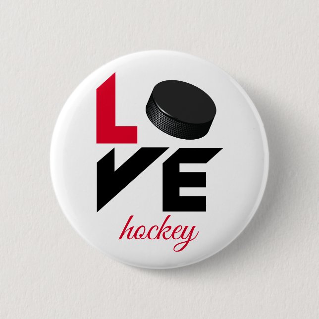 Love hockey button (Front)