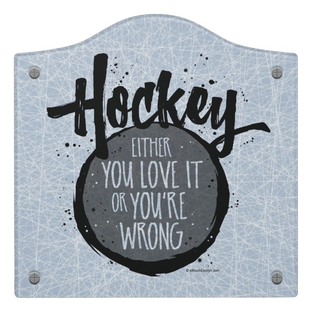 Love Hockey Door Sign (Large Crest Front)