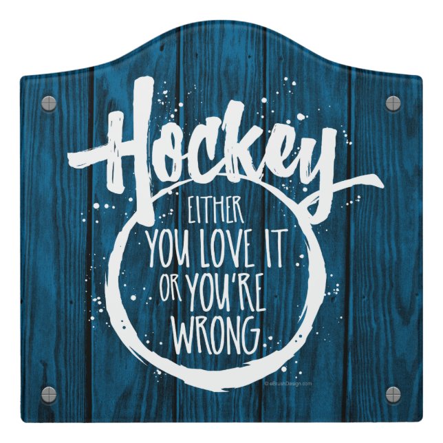 Love Hockey Door Sign (Large Crest Front)