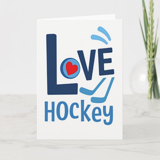 Love Hockey Graphic Design Card (Front)