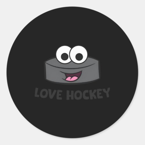Love Hockey Hockey Player Classic Round Sticker