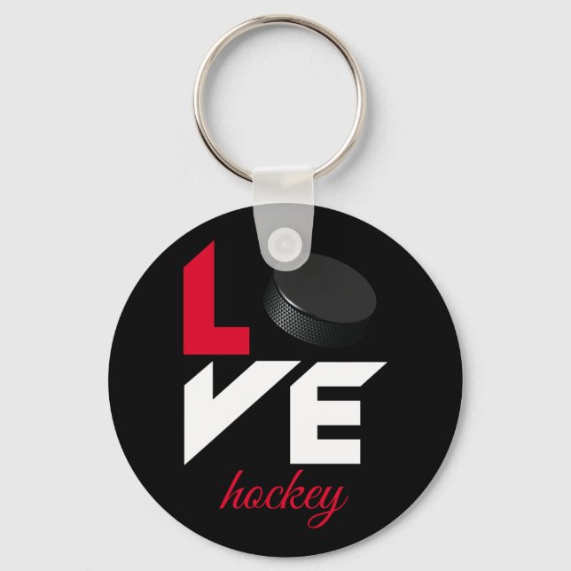 Love hockey keychain (Front)
