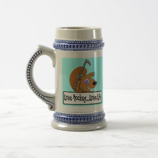 Love Hockey Love Life Beer Stein
