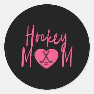Love Hockey Mom Classic Round Sticker