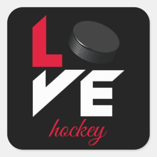 Love hockey square sticker