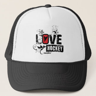 Love Hockey Swirl Trucker Hat