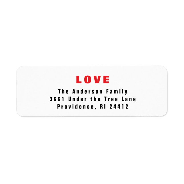 Love Holiday  Label (Front)