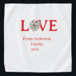 Love holidays cat photo pet family name bold lette bandana<br><div class="desc">Animal lover design</div>