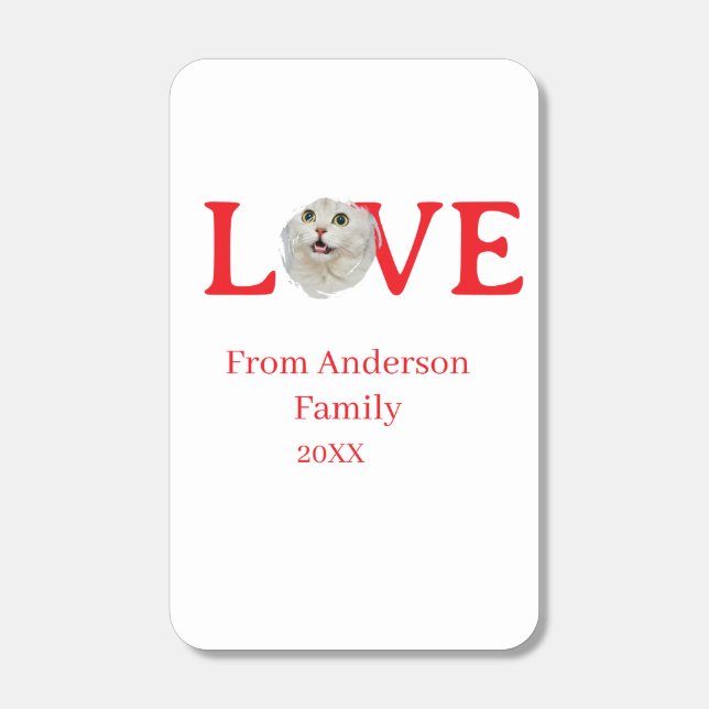 Love holidays cat photo pet family name bold lette matchboxes (Front)
