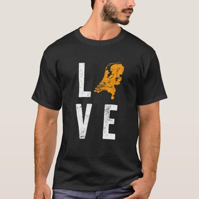 Love Holland Map Dutch Netherlands Koningsdag King T-Shirt (Front)