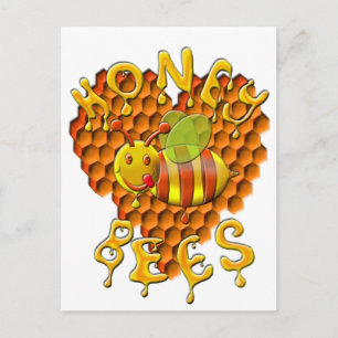 love honey bees postcard
