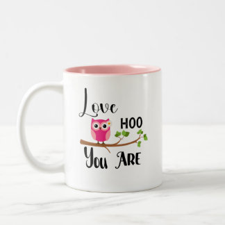 Love Hoo You Are Pink Owl Mug