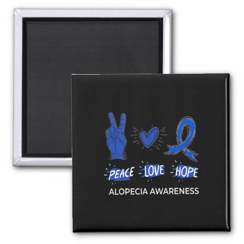 Love Hope Alopecia Awareness Areata Ribbon Support Magnet