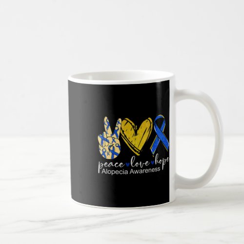 Love Hope Alopecia Awareness Blue Ribbon  Coffee Mug