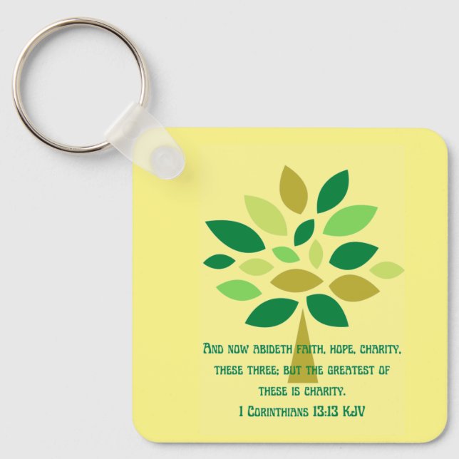 Love, hope and charity faith based keychain (Front)