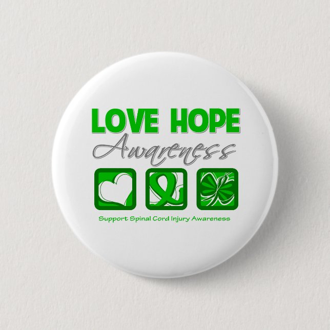 Love Hope Awareness Spinal Cord Injury Button (Front)