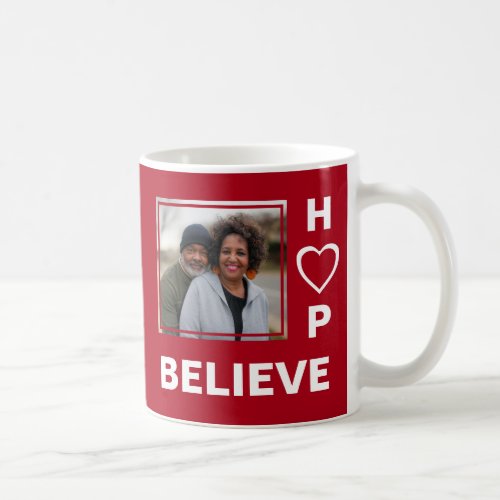 LOVE HOPE BELIEVE Couples Photo Coffee Mug