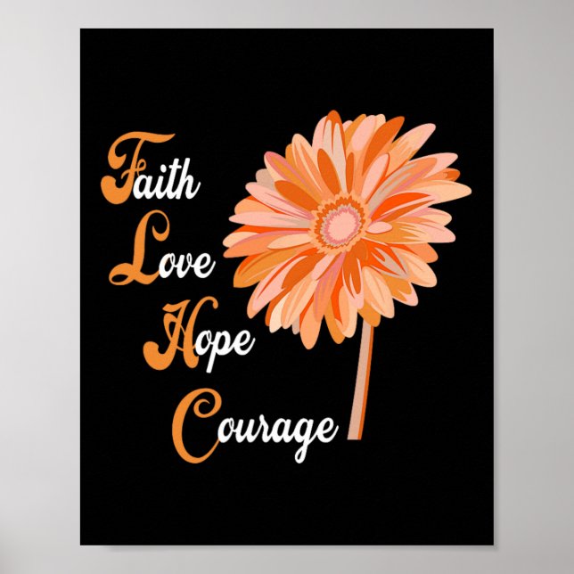 Love Hope Courage Aml Leukemia Awareness  Poster (Front)