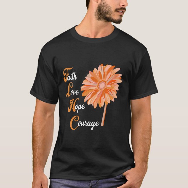 Love Hope Courage Aml Leukemia Awareness  T-Shirt (Front)