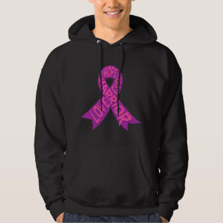 Love Hope Cure Warrior Breast Cancer Survivor Pink Hoodie