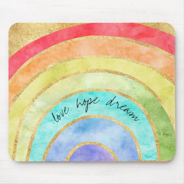 Love Hope Dream Rainbow Mouse Pad (Front)