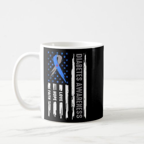 Love Hope Faith American Type 1 Diabetes Awareness Coffee Mug