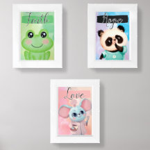 Love, Hope, & Faith Christian Nursery Wall Art Set