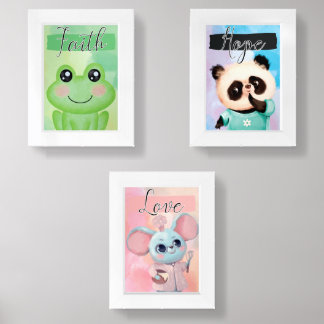 Love, Hope, & Faith Christian Nursery Wall Art Set