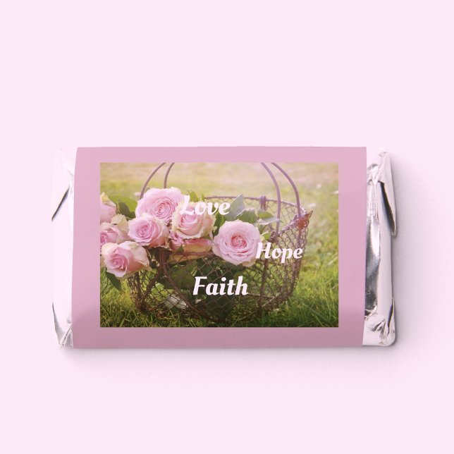 Love, Hope, Faith, Hershey's Miniature Party Favor (Faith & Roses)