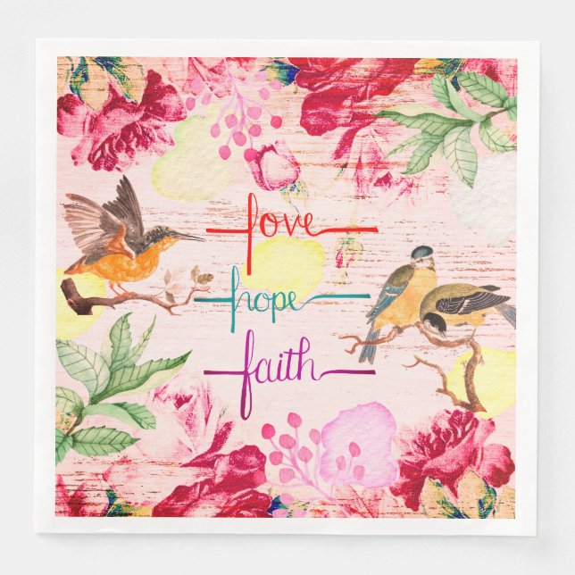 Love, Hope, Faith Napkins (Front)