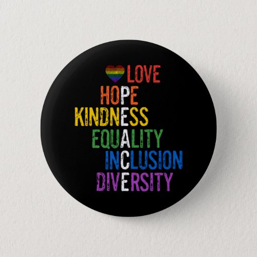 Love Hope Kindness Equality Inclusion Diversity Pe Button