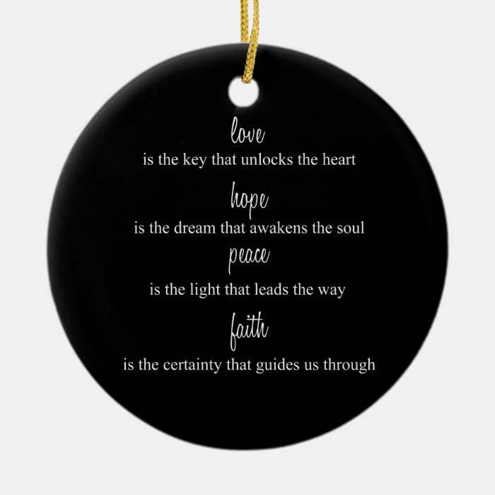 Love, Hope, Peace, Faith Christmas Ornament