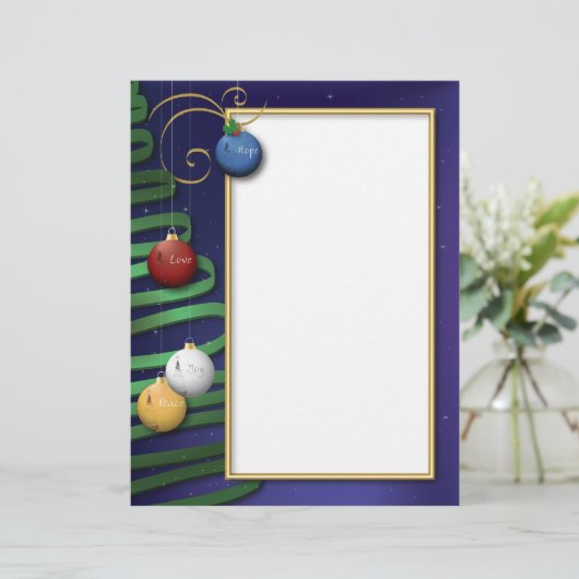 Love, Hope, Peace, Joy Christmas Letter (Standing Front)