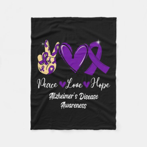 Love Hope Purple Ribbon Alzheimerheimer Disease Aw Fleece Blanket