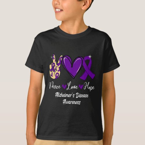 Love Hope Purple Ribbon Alzheimerheimer Disease Aw T_Shirt