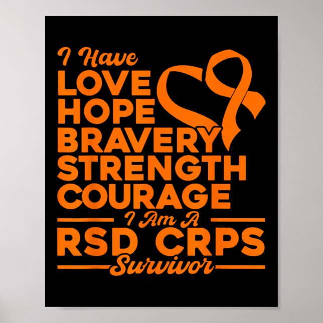 Love Hope Strength Courage Rsd Crps Awareness  Poster (Front)