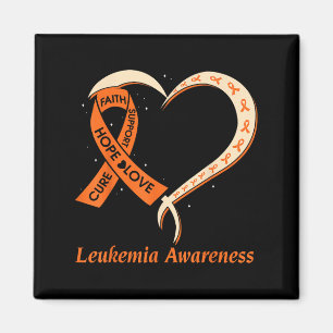 Love Hope Support Leukemia Cancer Awareness Orange Magnet