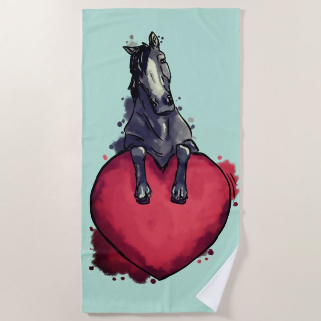 Love horses beach towel (Front)