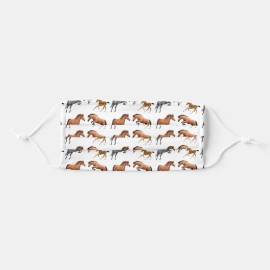 Love Horses Equestrian Cloth Face Mask (Front, Folded)