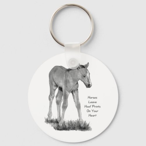 Love Horses Hoofprints On Your Heart Pencil Keychain